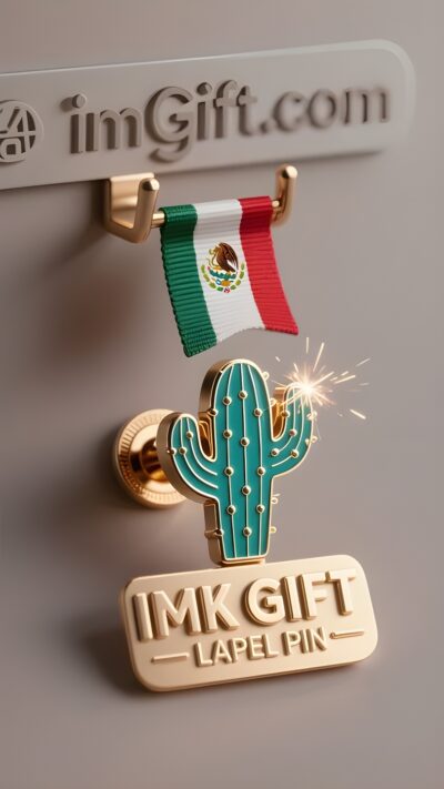 in982-Gemelos-de-cactus-medalla-de-la-vida-prendida-en-la-solapa