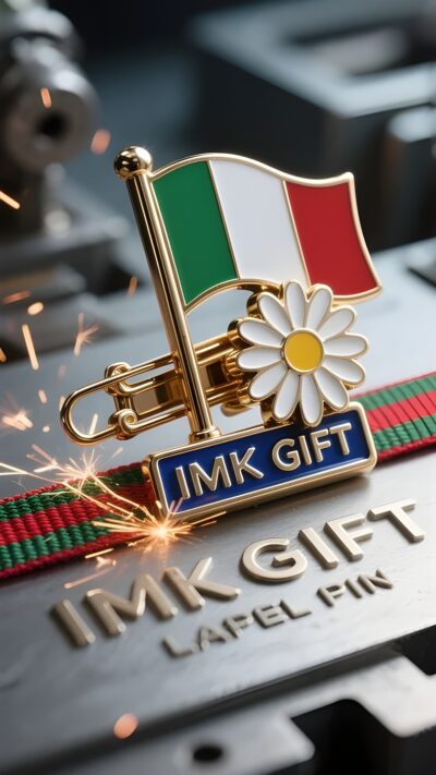 in983-Fermacravatta-a-forma-di-margherita-e-il-giuramento-silenzioso-della-bandiera-tricolore