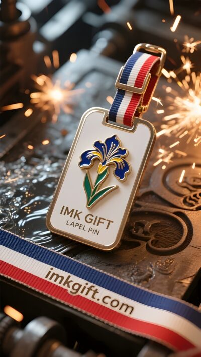 in988-Sac-Iris-Emblem-Trouver-la-foi-en-bleu-blanc-et-rouge